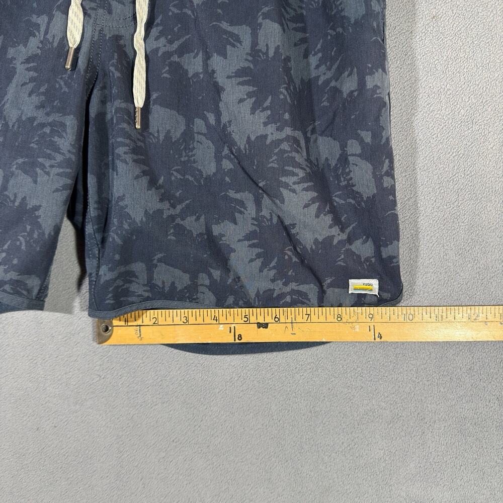 Vuori Banks Shorts Men's M Blue 7" Inseam Palm Trees Unlined Drawstring V330 - Picture 9 of 10